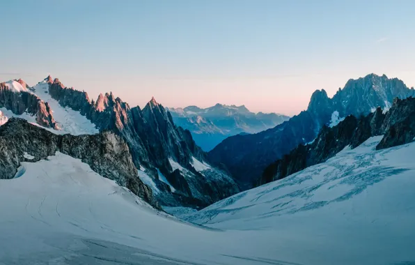 Picture mountains, rocks, tops, space, mountains, rocks, snow, peaks