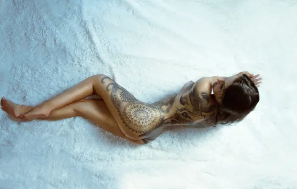 Ass, chest, girl, feet, hair, Lily, beauty, tattoo