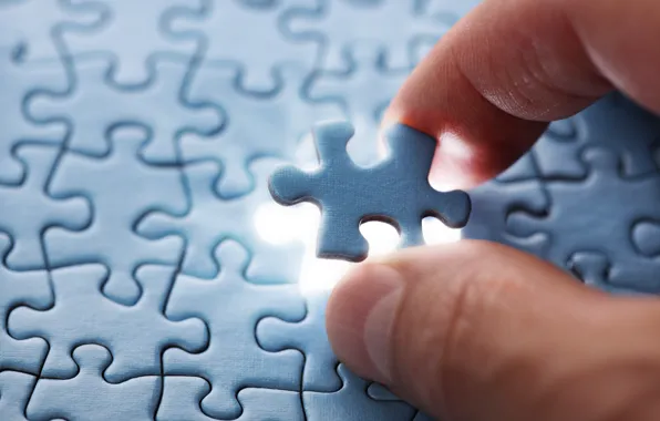 Blue, fingers, Part, light puzzle