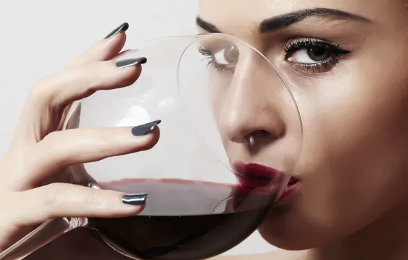 Glass, Woman, Tasting, Glass of Wine
