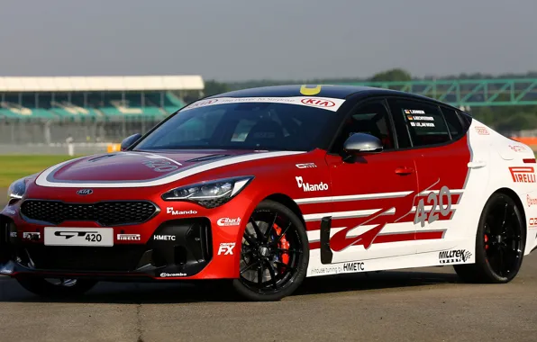 Car, machine, track, red, side, KIA, racing, wheel