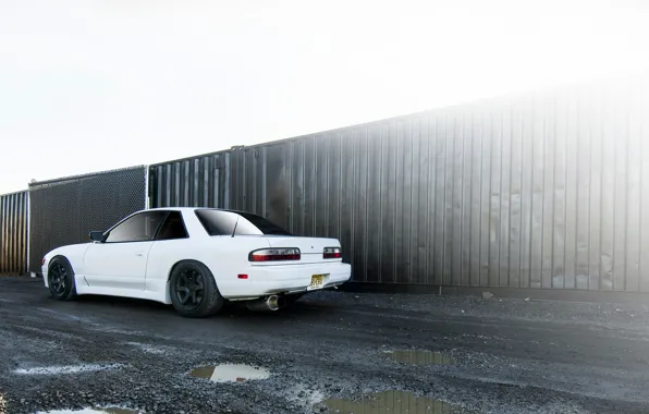 Picture white, Silvia, Nissan, Nissan, Sylvia, stance, S13