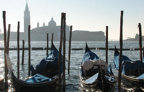 Morning, channel, Venice, gondola