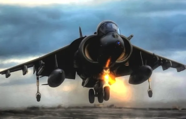 The evening, The plane, Fighter, Wings, Aviation, BBC, Harrier, Bomber