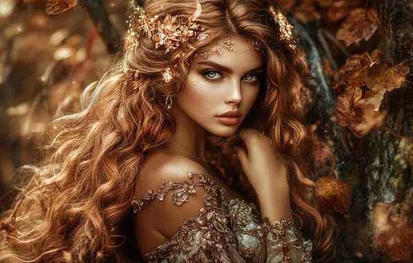 Look, girl, fantasy, image, Princess, AI art, neural network