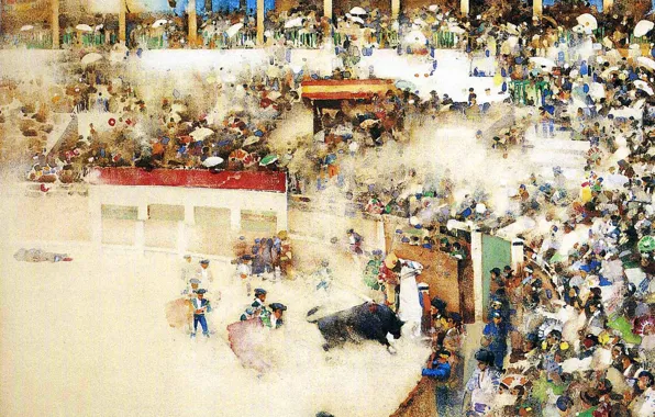 Picture, Spain, arena, the audience, Matador, bullfight, bullfighting