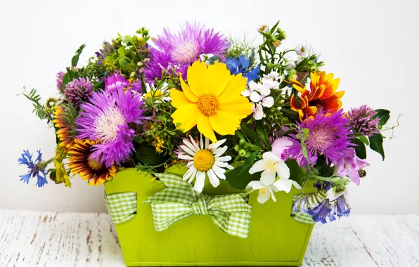Wallpaper flowers, bouquet, field, summer, Olena Rudo