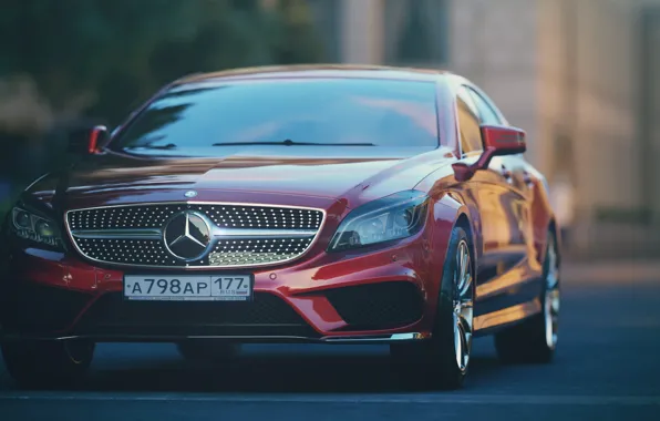 Wallpaper car, machine, auto, red, rendering, Mercedes-Benz, Mercedes, red