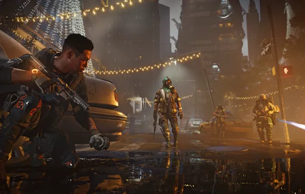 Weapons, soldiers, gas mask, equipment, Tom Clancy's The Division 2
