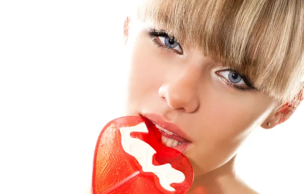 Eyes, girl, face, makeup, Lollipop, candy, photoshoot, beautiful