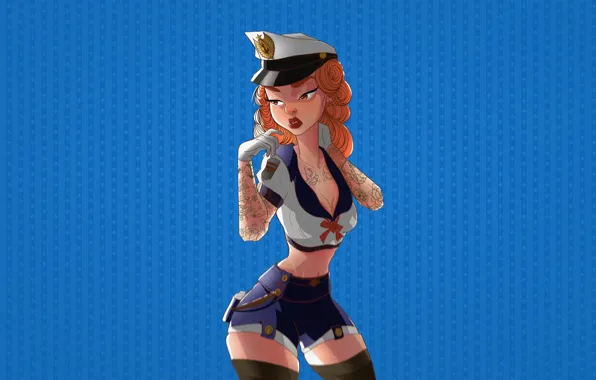 Minimalism, Sailor, Tattoo, Illustration, Tattoo, Characters, Characters, Sailor