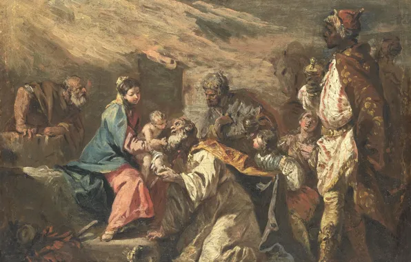 Picture, mythology, The Adoration Of The Magi, Gasparo, Diziani