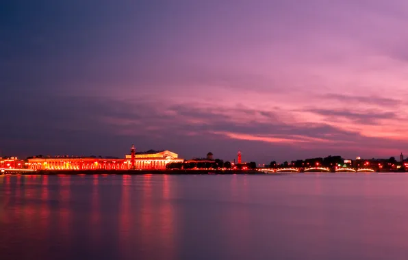 Picture sunset, the city, lights, the evening, Peter, Saint Petersburg