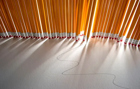 Paper, shadow, pencils