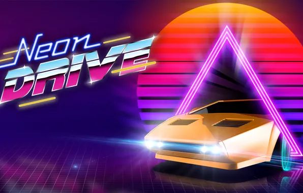 Neon, Music, The game, Machine, Background, Neon, Synth, Neon Drive