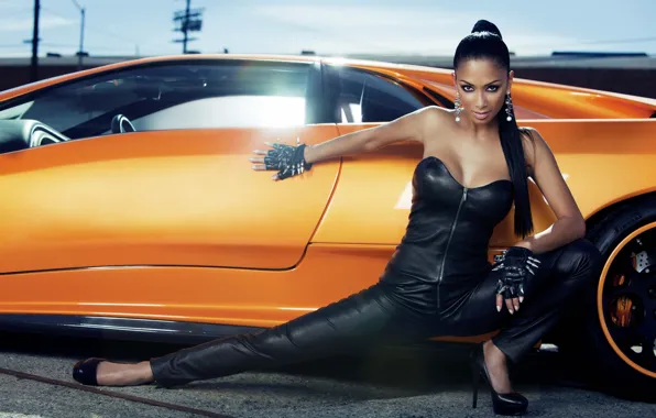 Machine, chest, look, pose, brunette, Nicole Scherzinger, mulatto, singer