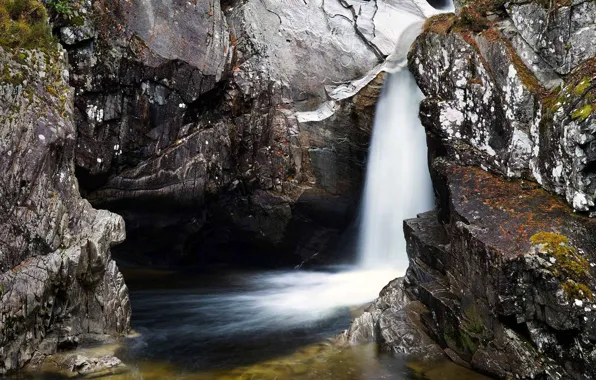 Picture rocks, stream, Scotland, Perthshire, waterfall Bruar