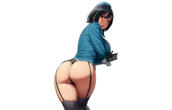 Girl, sexy, lingerie, ass, pantsu, panties, thighhighs, anime