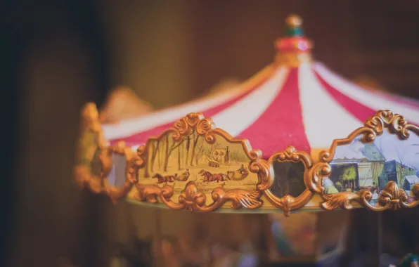 Macro, toy, attraction, carousel