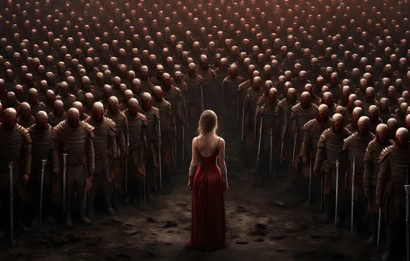 Girl, army, warriors, army
