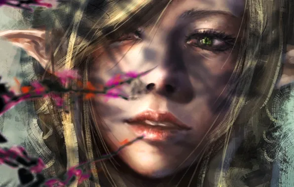 Picture girl, fantasy, elf, art