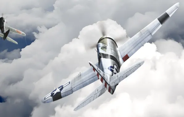 The sky, The plane, P-47