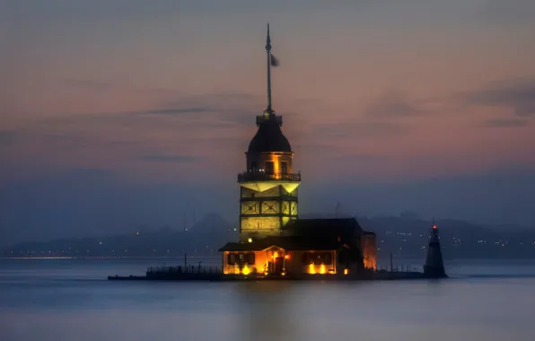 Lights, Strait, lighthouse, Istanbul, Turkey, The Bosphorus