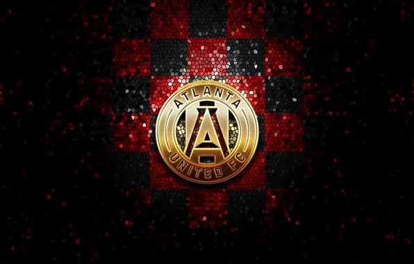 Wallpaper, sport, logo, football, glitter, checkered, MLS, Atlanta United