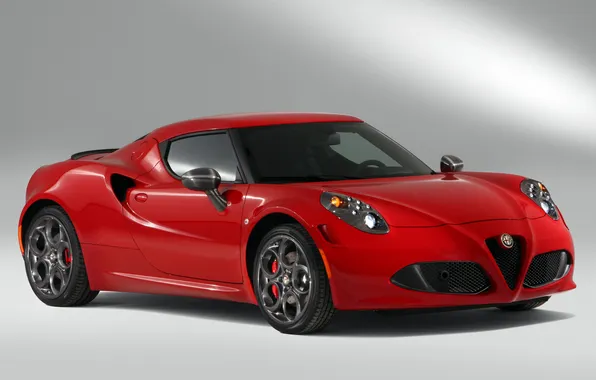 Red, lights, Alfa Romeo, car, the front, Launch Edition