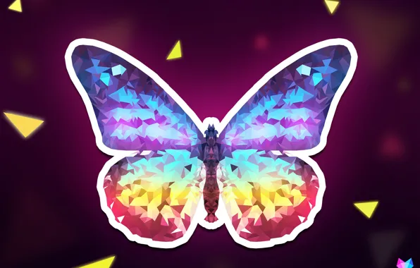 Line, butterfly, triangles, angle, geometry, Butterfly, Crystallized, by Asterii