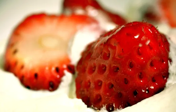 Cream, strawberry, berry