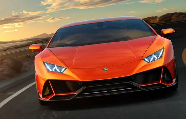 Lamborghini, supercar, front view, Evo, Huracan, 2019, Lamborghini Huracan Evo