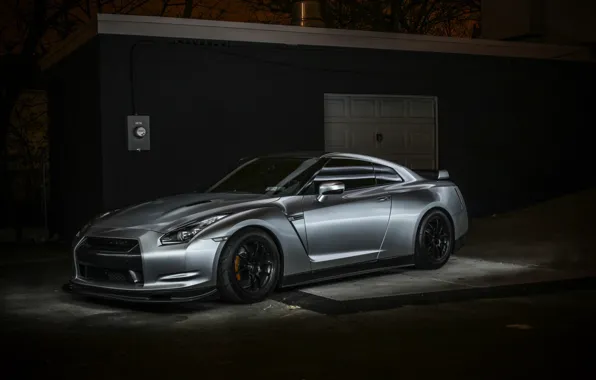 GTR, Nissan, sports car, black, Nissan