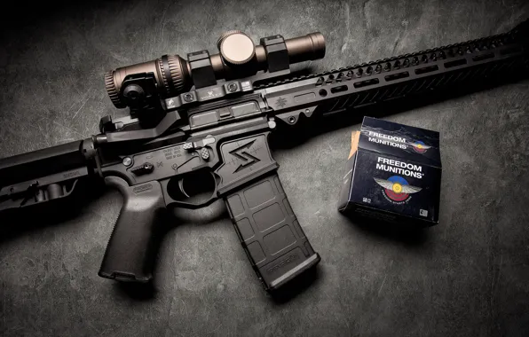 Box, optics, assault rifle