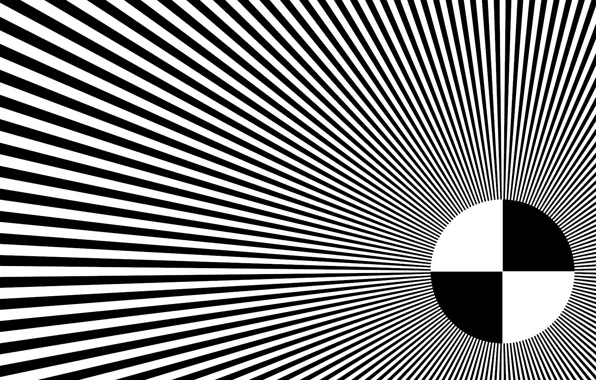Picture rays, abstraction, white, black, round, hallucination, illusion