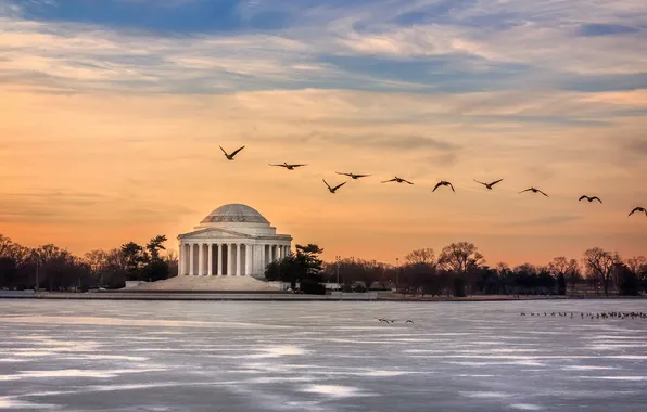 Picture Sunrise, Washington, Jefferson Memorial