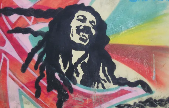Face, smile, figure, bob marley, dreadlocks