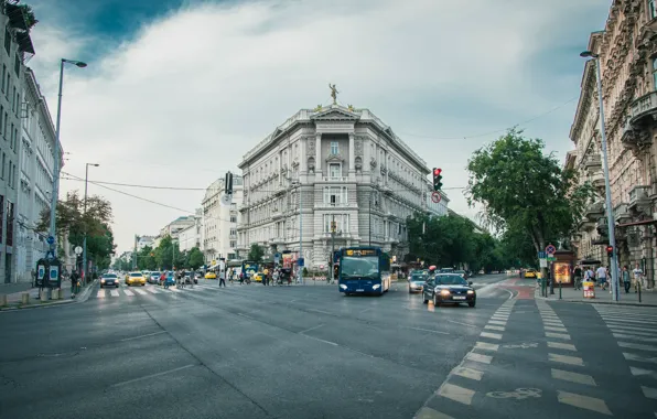 Road, the building, skyscraper, architecture, pedestrian, city center, the urban landscape