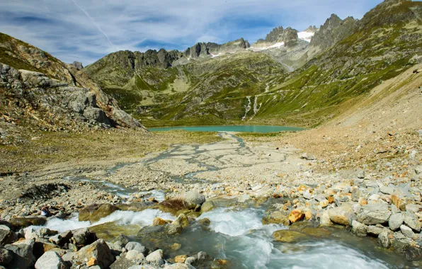 Picture photo, Nature, Mountains, Lake, Switzerland, Stones, Stein glacier