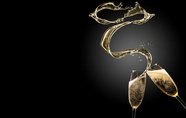 Squirt, glasses, glass, champagne, splash, champagne