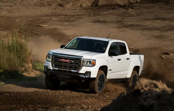 Picture earth, dust, pickup, the ground, GMC, Crew Cab, Canyon, AT4