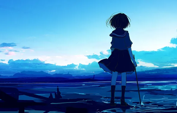 The sky, water, sunset, schoolgirl, mfua. RU