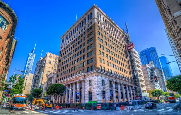 Road, the sky, the sun, transport, building, HDR, home, CA
