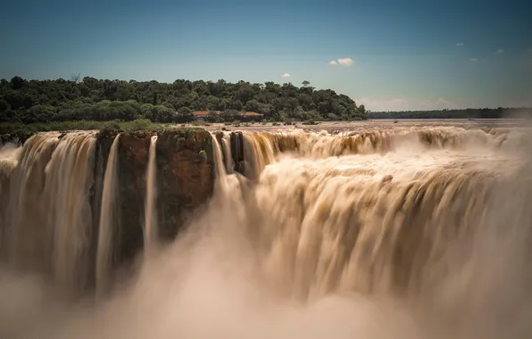 Nature, river, waterfall, dynamics