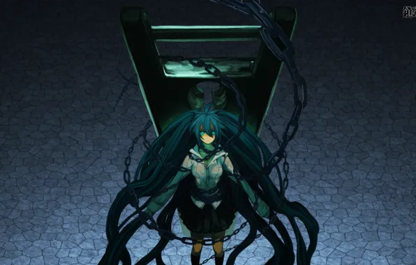 Girl, anime, art, chain, Hatsune Miku, Vocaloid, Vocaloid