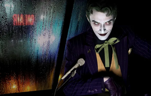 Picture look, background, microphone, Joker
