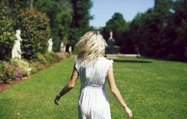 Picture girl, back, dress, blonde, sundress, Rachel Yampolsky