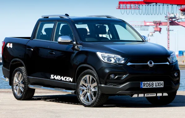Black, black, side, pickup, Saracen, SsangYong, SsangYong Musso, SsangYong Musso Saracen