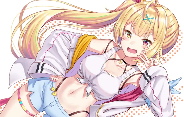 Girl, sexy, cleavage, shorts, long hair, boobs, anime, beautiful