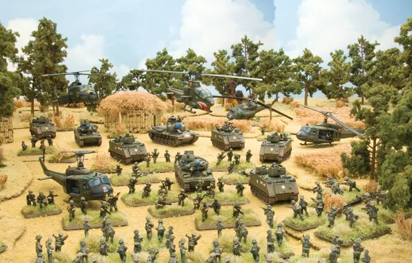 The game, art, the, soldiers, Flames of War, miniatures, Tropic Lightning, vietnam war